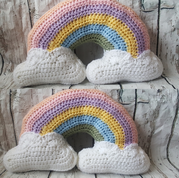Hand Crafted Other - Crochet Rainbow Throw Pillow/Nursery decor